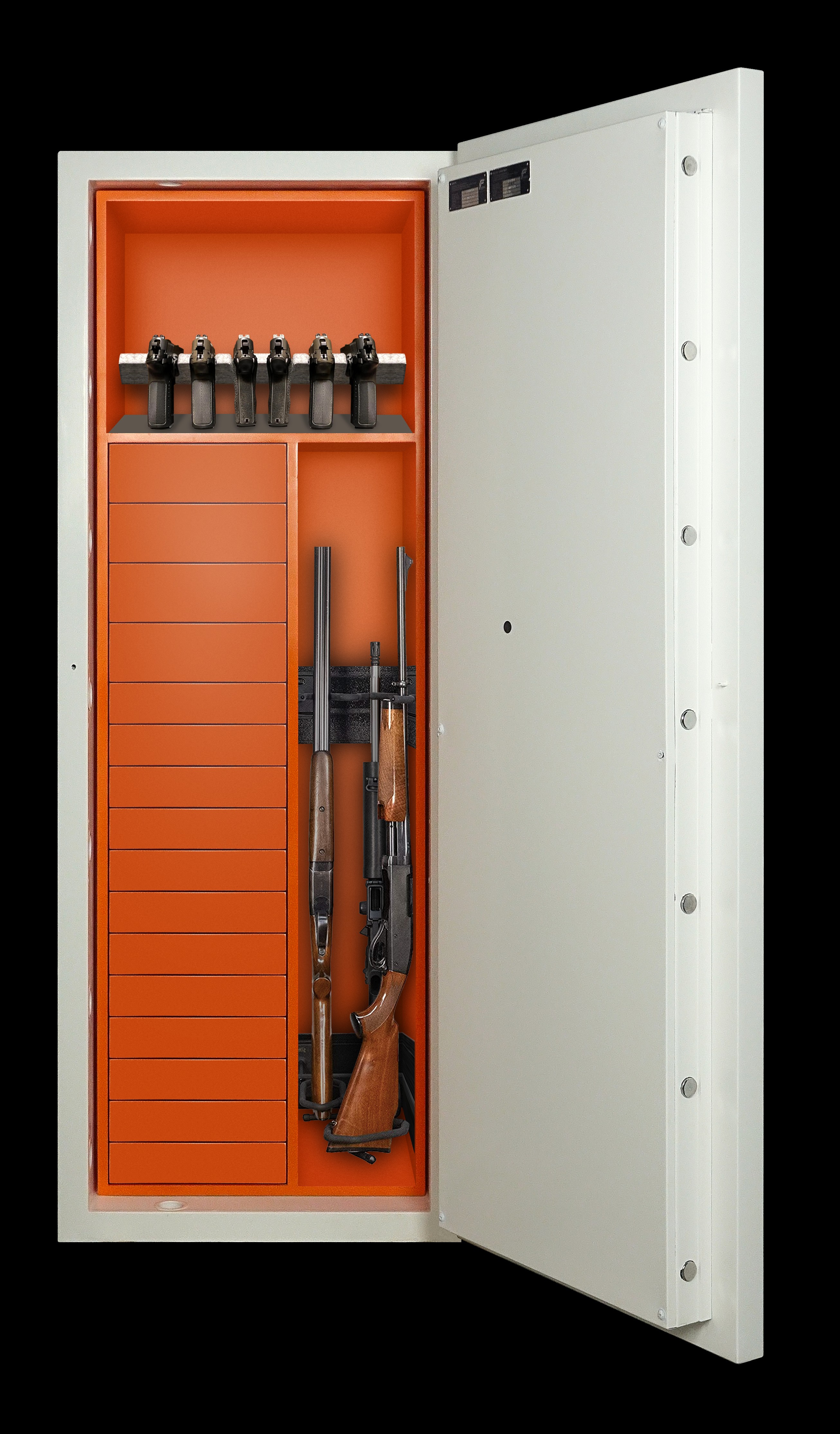 Custom gun rack inside Luxuria Multipurpose Estate Safe